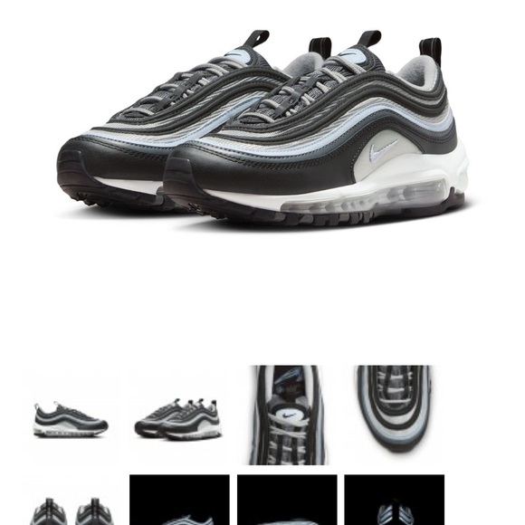 NIKE BIG KIDS AIR MAX 97 (BLACK / BLUE TINT-IRON GREY-SUMMIT WHITE) - Picture 7 of 7